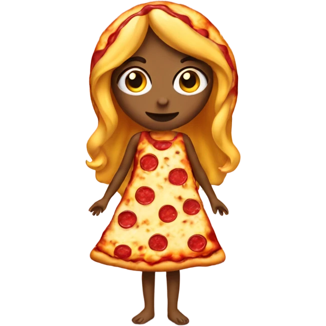 Pizza with a dress on emoji