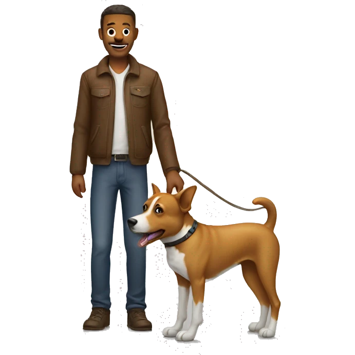 A man on a dog emoji