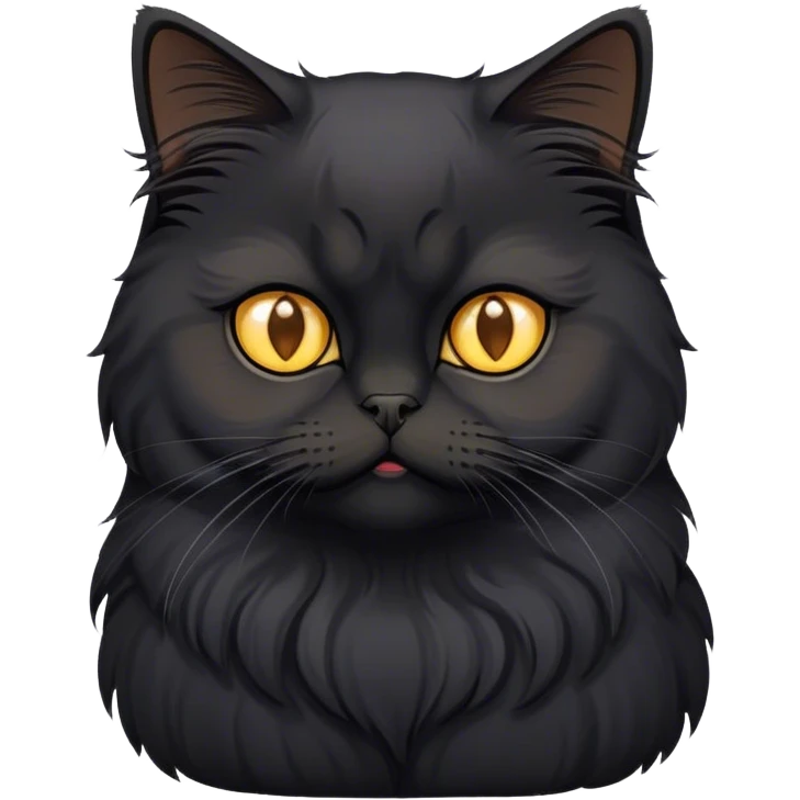 Gato persa negro con los ojos color miel emoji