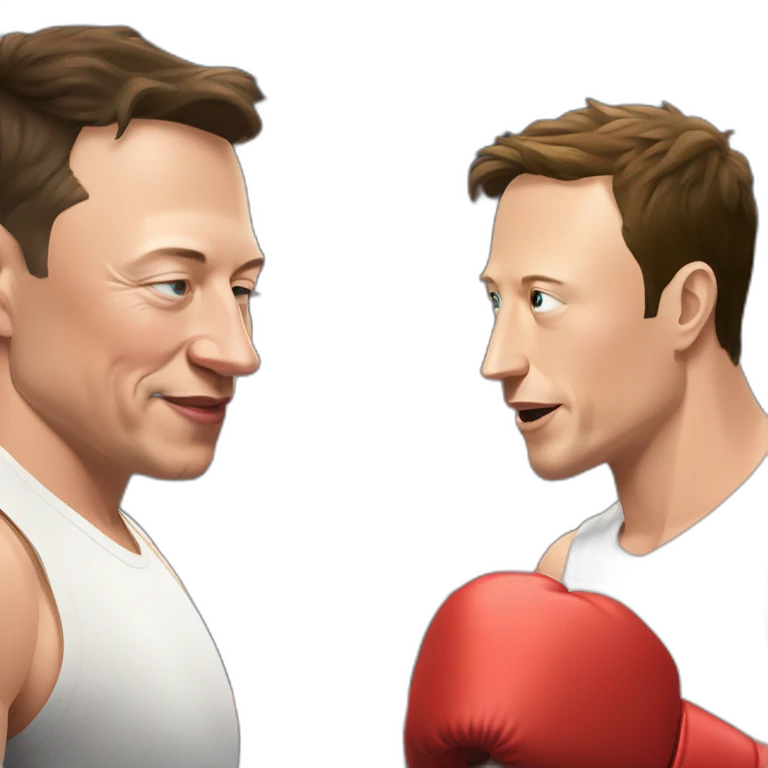 elon musk and mark zuckerburg in a boxing ring emoji