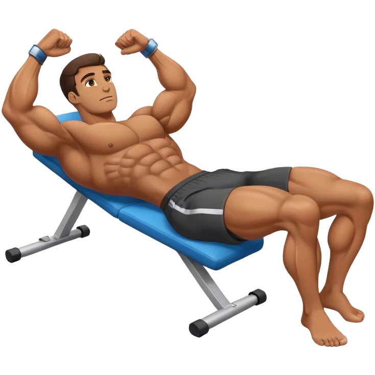 bodybuilder laying down abs exercise emoji