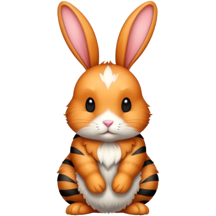 Ginger rabbit with black stripes on back emoji