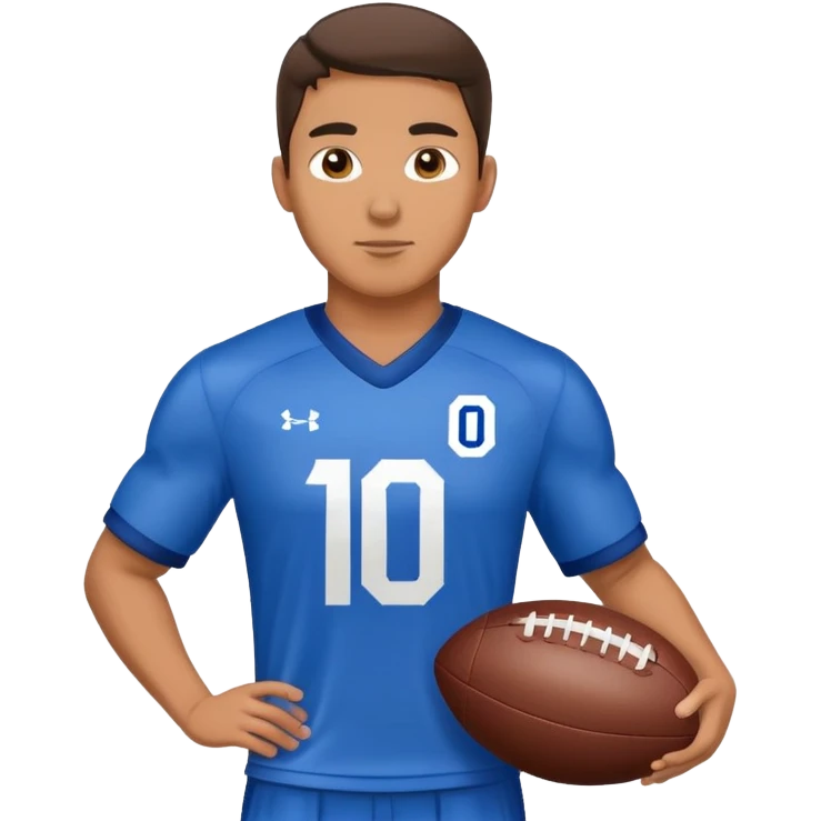 football player wearing blue jersey number 0 emoji