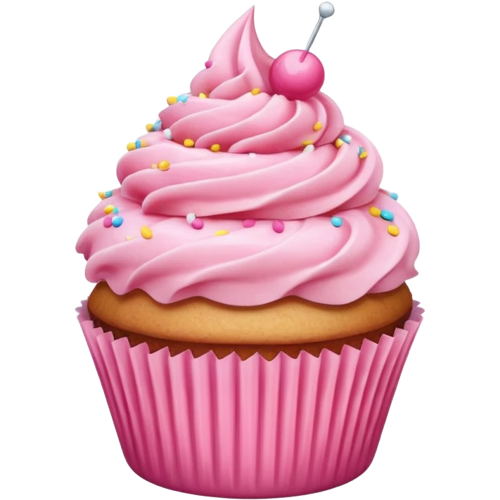 Cupcake with pink icing emoji