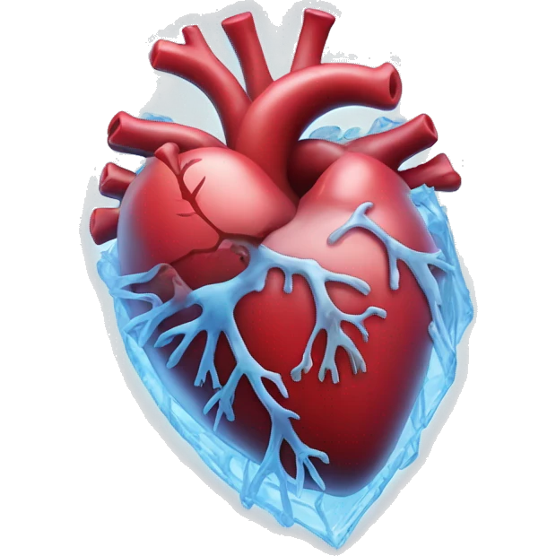 A human heart frozen emoji