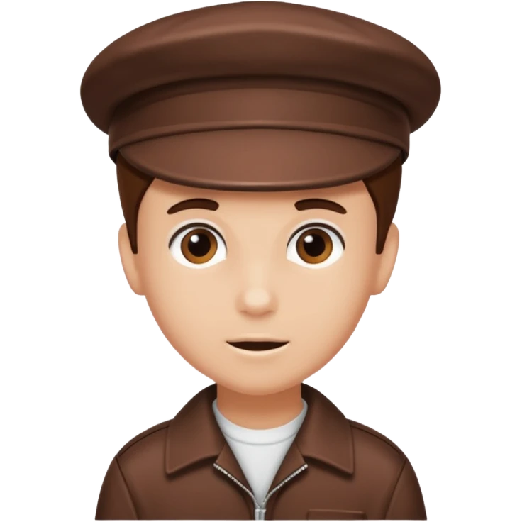 chocolate brown y2k newspaper boy cap only emoji