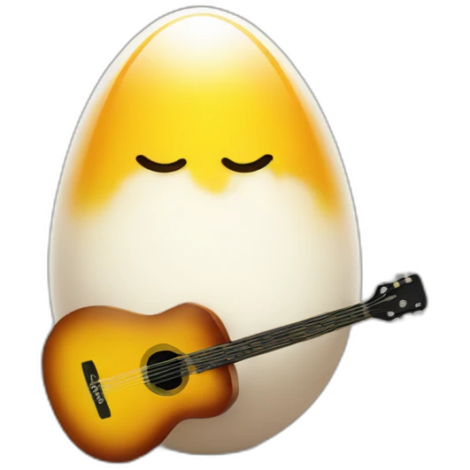 Egg playing the guitar emoji