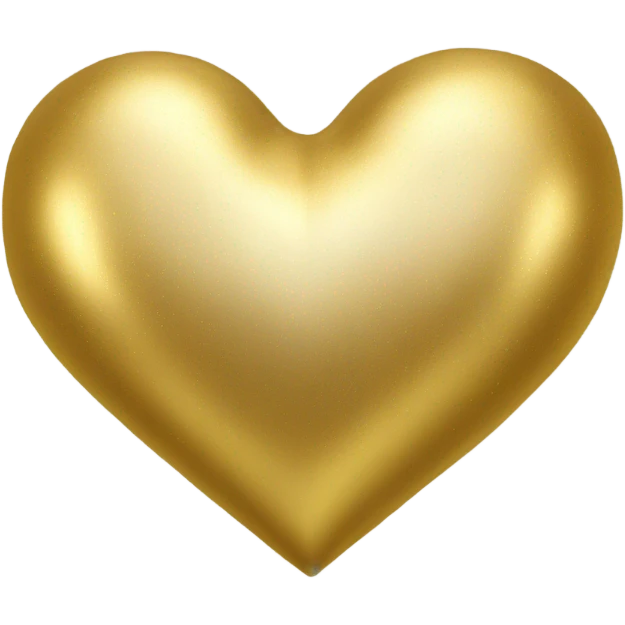 Gold cosmic heart emoji