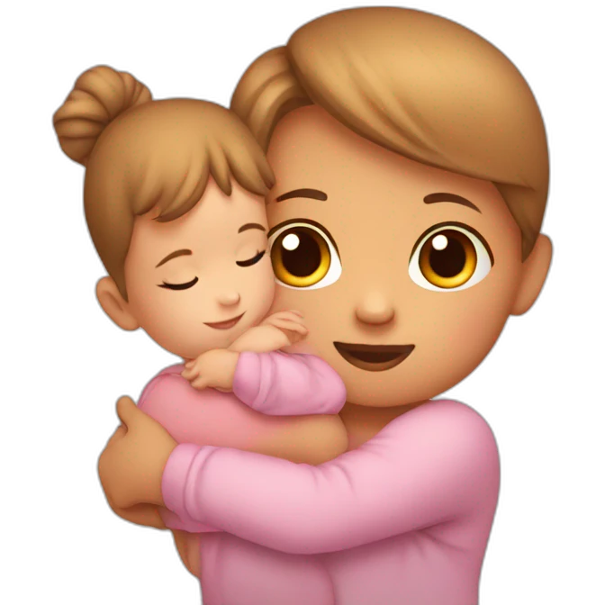 a baby in the arms of a girl emoji