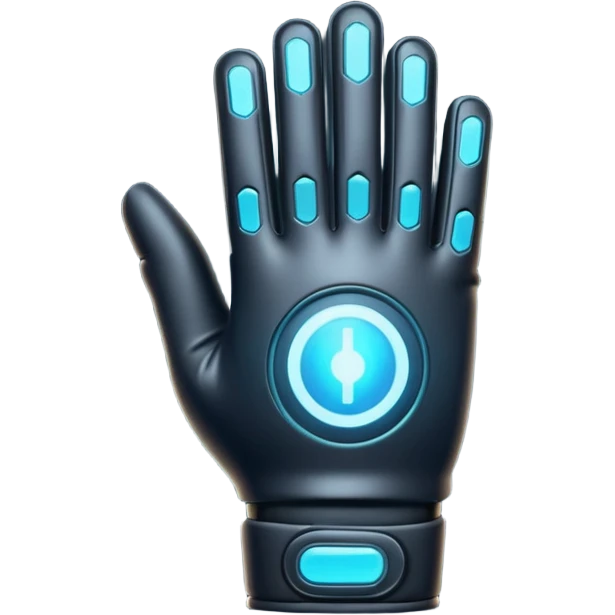 Minimal emoji of a futuristic nano-tech glove with subtle glowing lines, flat sci-fi wearable icon emoji