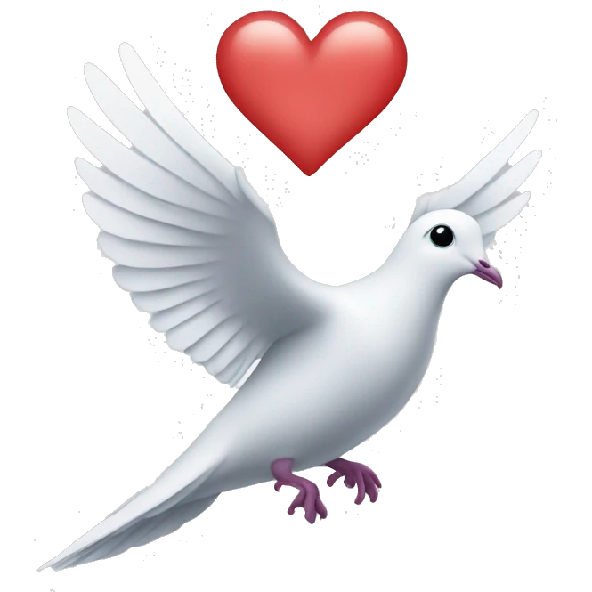 Dove with a heart emoji