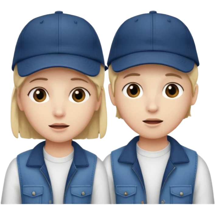 Make me a twin writing a cap while listening to a song emoji