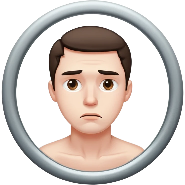 Disappointed male face in the mirror emoji