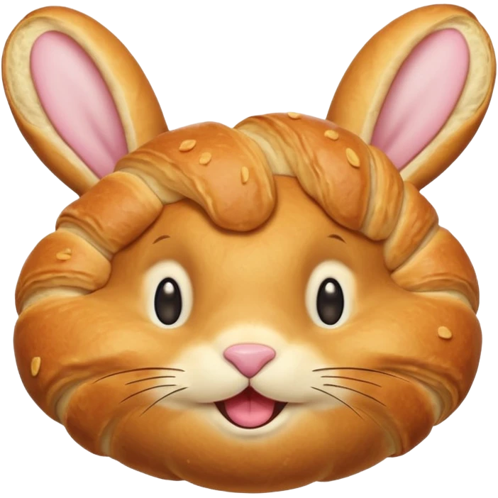 croissant with bunny face emoji