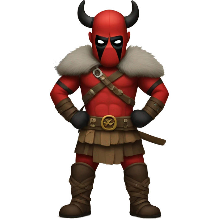Viking costume Deadpool emoji
