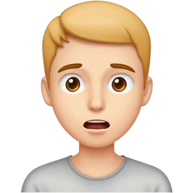 person demonstrating mewing, neutral face emoji