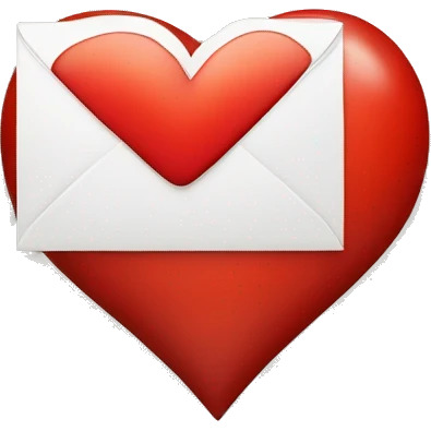 Red heart with the letter 'i'in the middle emoji