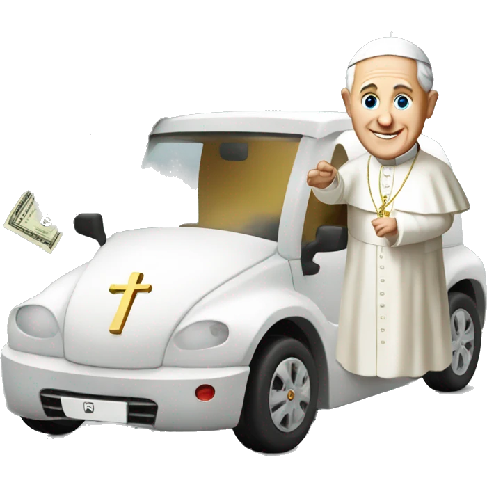 Pope mobile and money emoji