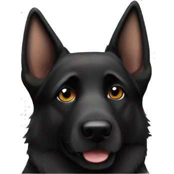 Black German Shepard bend ear emoji