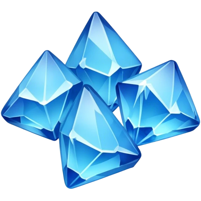 4 small blue  shards cristals forming a small pile emoji