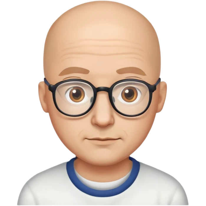 bald man with glasses brown eyes emoji