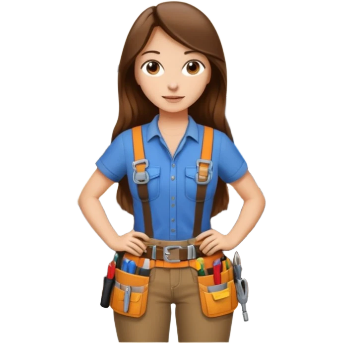 beautiful girl with long brown hair constructing new lounge room area with tv and couch emoji