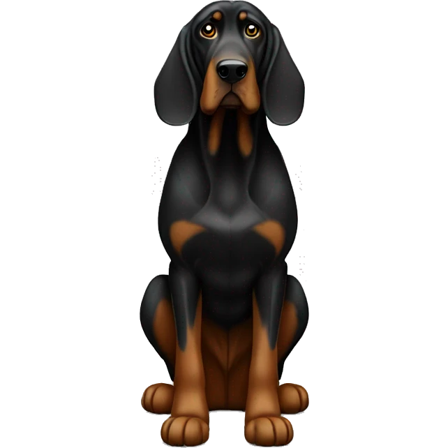 Black bloodhound standing  emoji