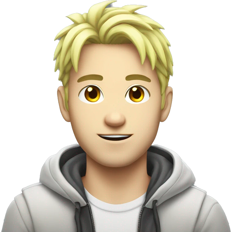 Anime gamer white guy  neon  emoji