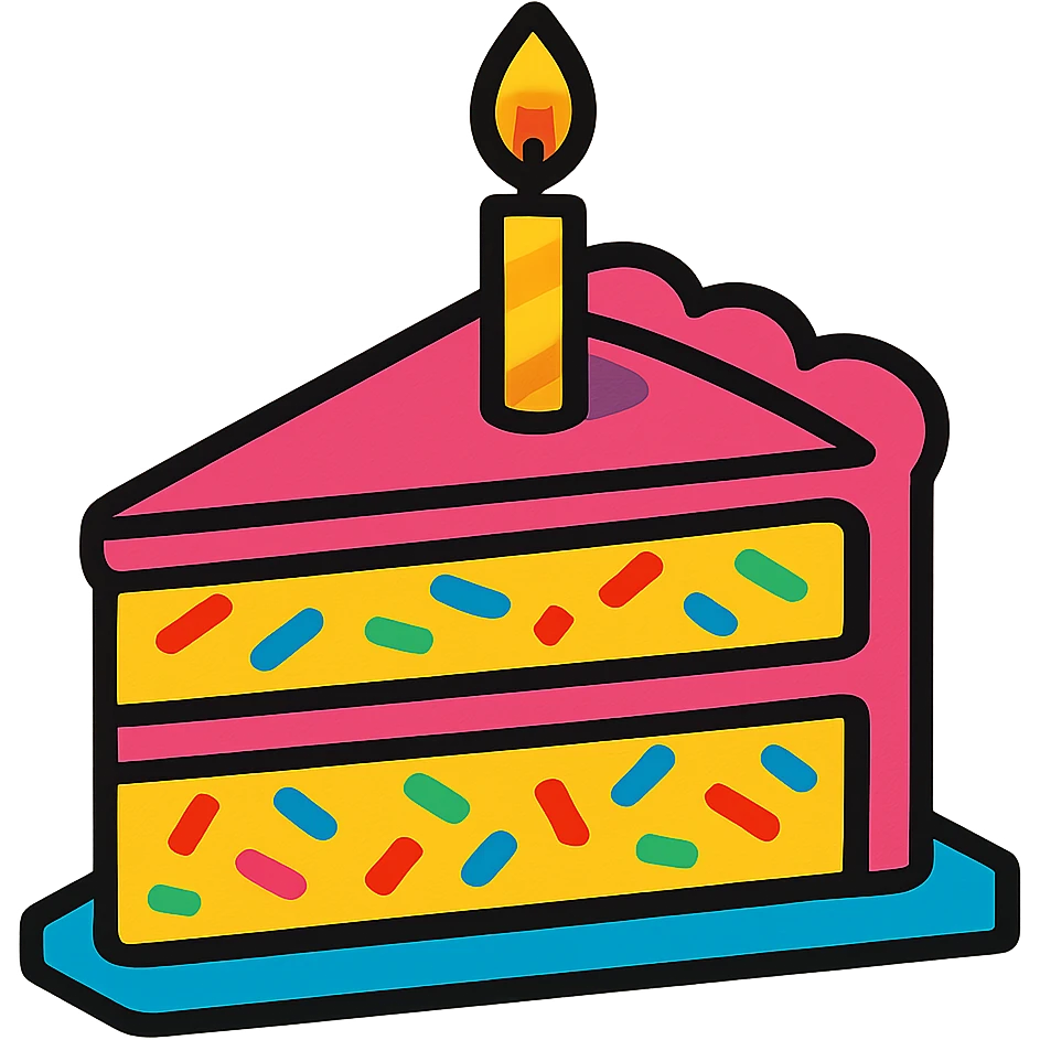 slice of funfetti birthday cake emoji