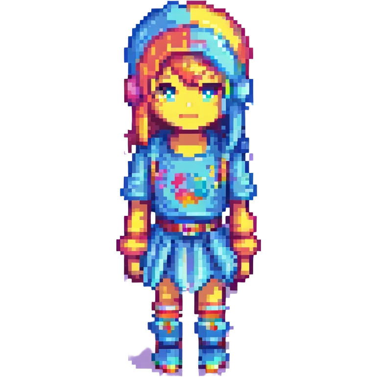 PK XD character, vibrant and playful, full body, colorful, pixel art style emoji