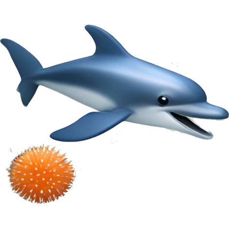 aquarium with sea urchin and dolphin emoji
