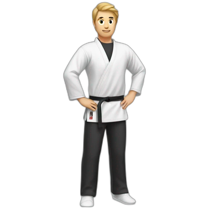 taekwondo teacher with hands behind his back emoji