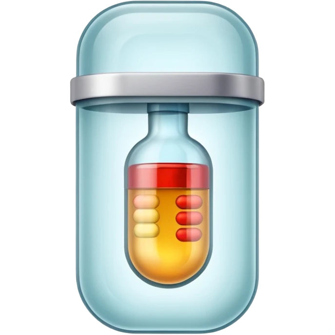 medicine capsule in case in natural colors emoji