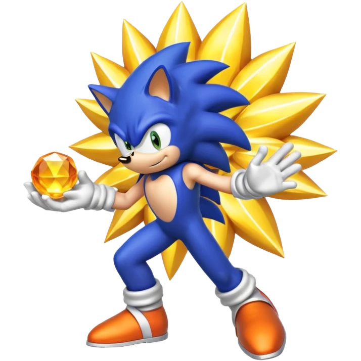 I want Sonic the hedgehog with the 7 chaos emeralds and the Goku aura transformation, where is the super Sonic aura emoji