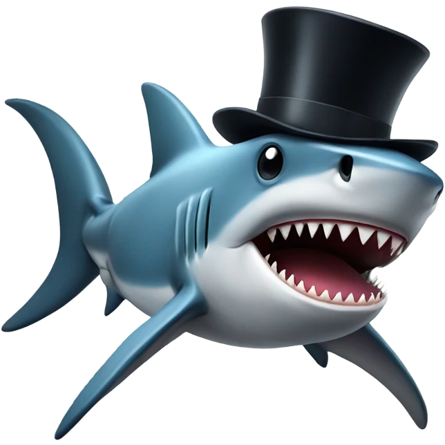 shark with tophat emoji