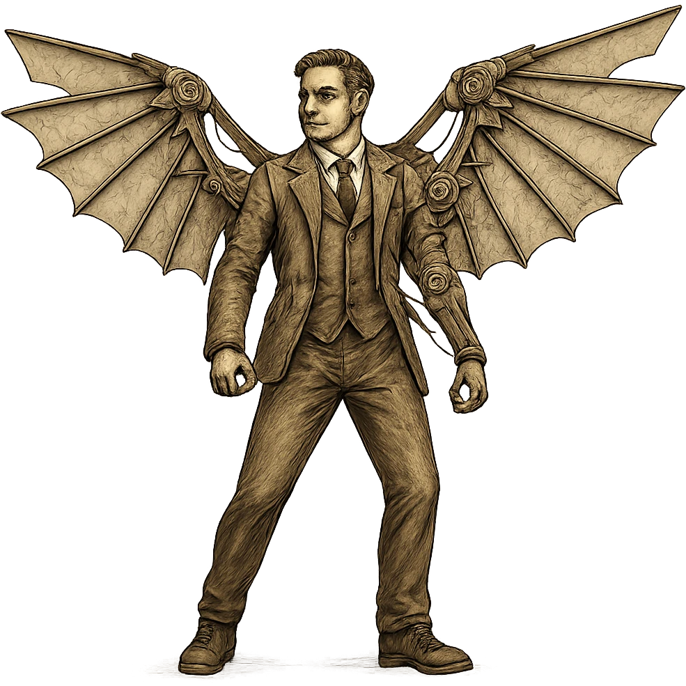 man with mechanical wings emoji