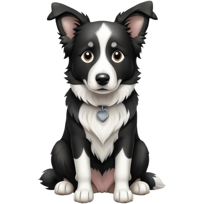Merle border collie dog sitting emoji