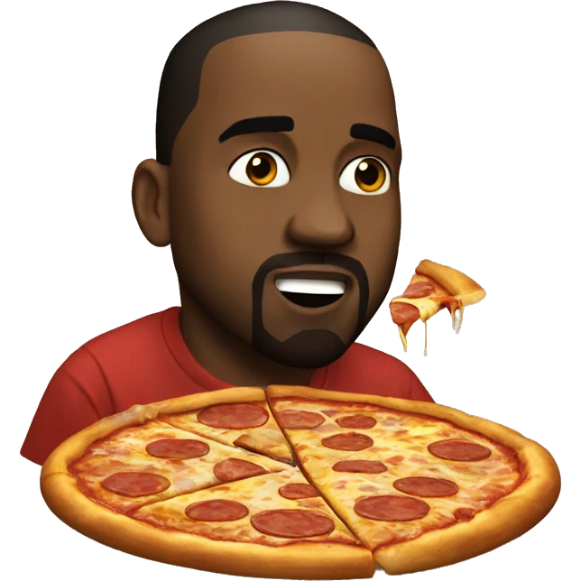 Kanye West eating pizza emoji