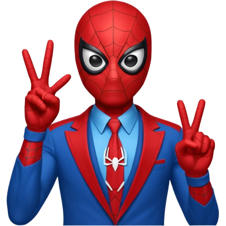 Spider-Man with the peace out sign emoji