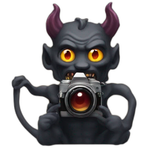 demon with camera emoji