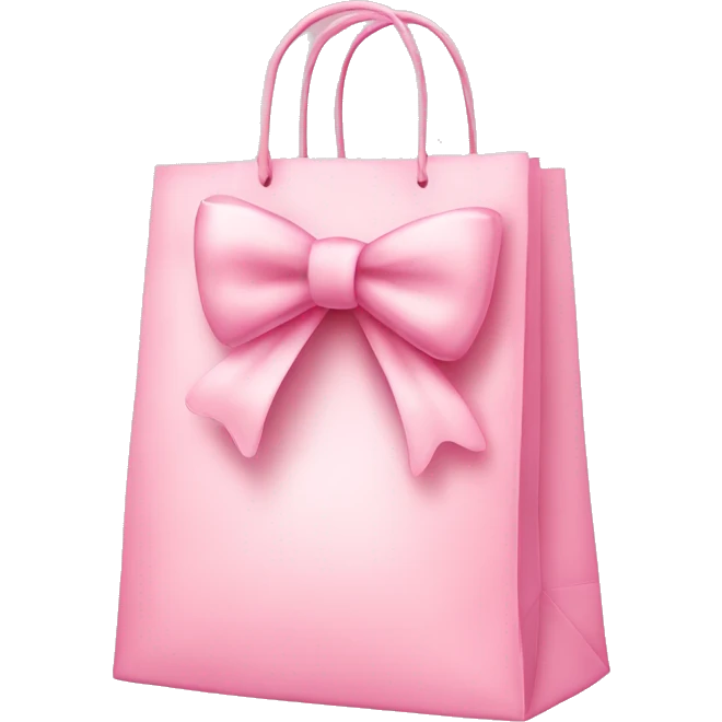 light pink shopping bag with bow emoji