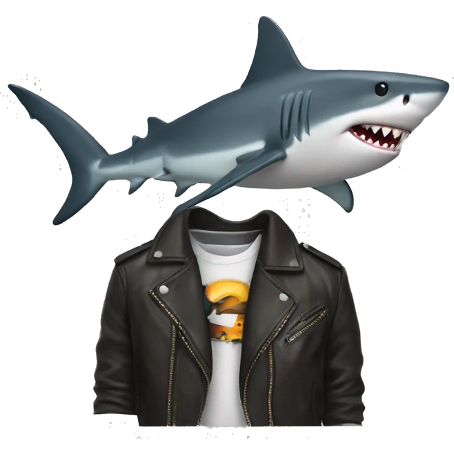 A shark with leather jacket emoji