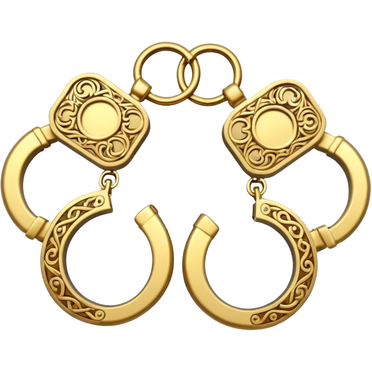 gold handcuffs emoji