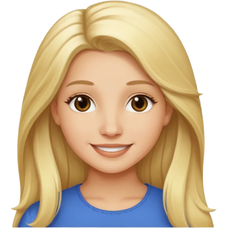 Adrienne Balion with long blonde hair emoji