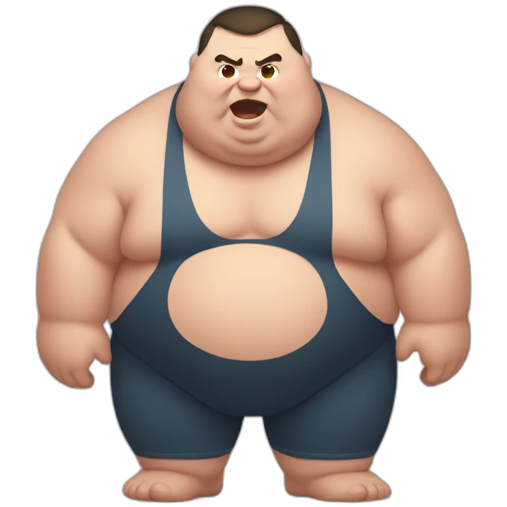 Fat sump wrestler with Down syndrome emoji