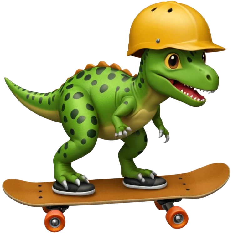Dinosaur on a skateboard emoji