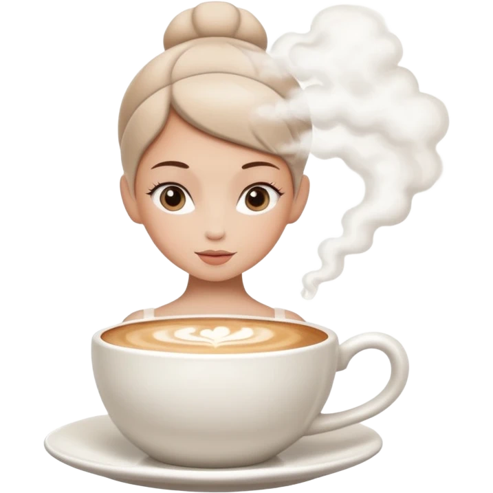 give me a ballerina with a cappuccino mug as her head emoji