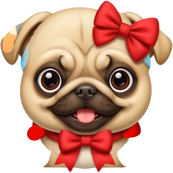 Pug com láço emoji