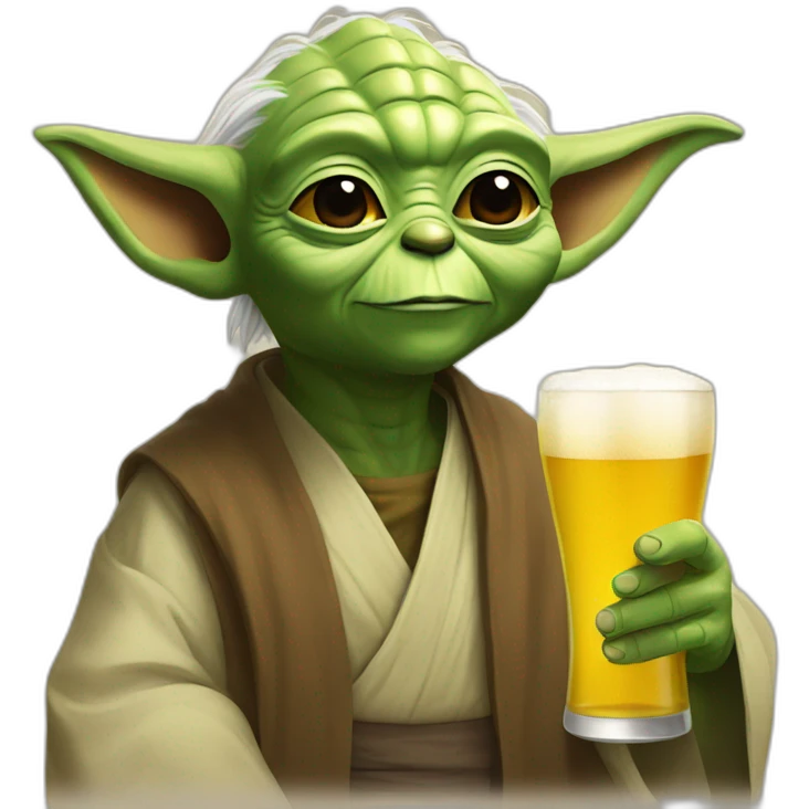 Yoda drink beer emoji