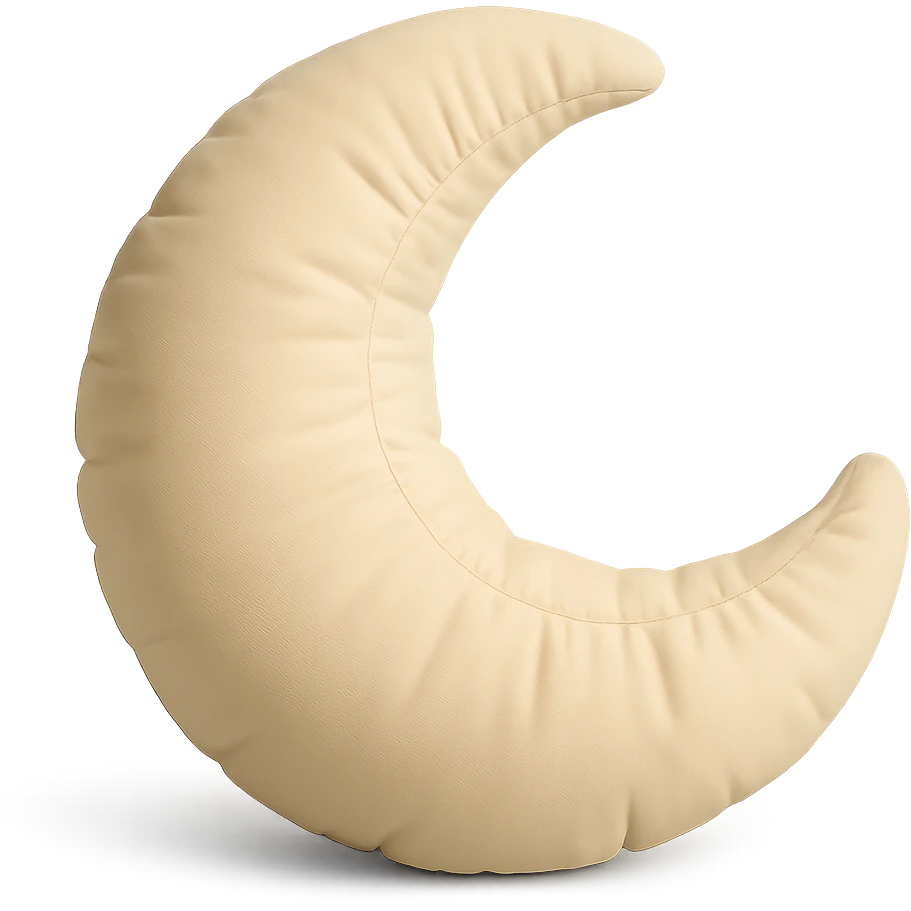 crescent moon with a soft and plush look, cushion style emoji